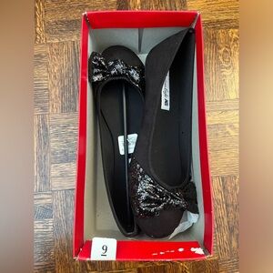 American Eagle AVERY Black Glitter Flats SIZE 9